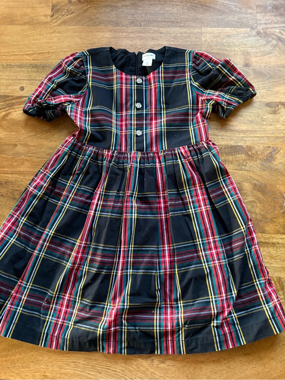 Crewcuts Classic Holiday Plaid Girls' Dress - Black & Red